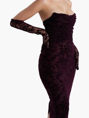 House CB Black Cherry Devore Corset Dress